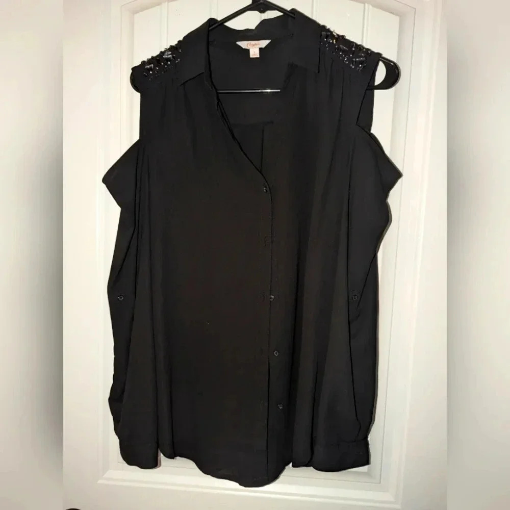 Long sleeve see-through blouse